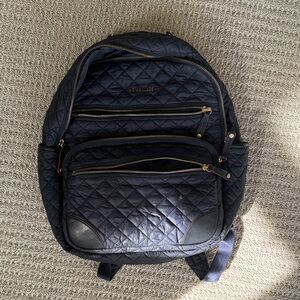 NWOT MZ Wallace Quilted Navy Blue Backpack with Gold Hardware